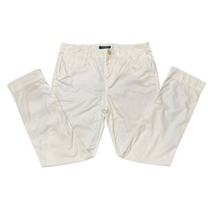 Ralph Lauren Women's Cream Pants Chino Twill Trousers Straight Leg‎ SZ 6 W34/L31